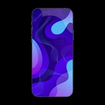 Smartphone mockup with blue gradient background Stock Illustration