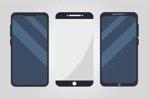 Smartphone mockup collection with blank screen Stock Illustration