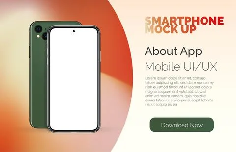 Smartphone mockup. Device UI, UX mock up for presentation template. Cellphone Stock Illustration