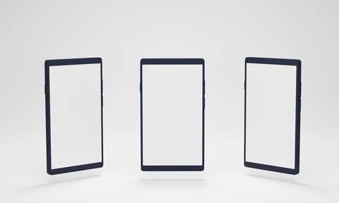 Smartphone mockup with different perspective views. mobile screens with a bla イラスト素材