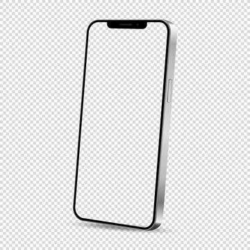 Smartphone mockup frame less transparent screen Stock Illustration
