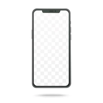 Smartphone mockup front view with shadow Stock Illustration