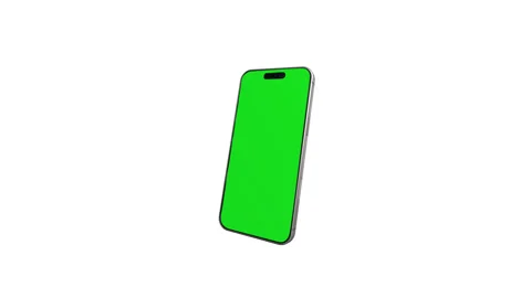 Smartphone Mockup with green screen on White background Stock Footage 342166782