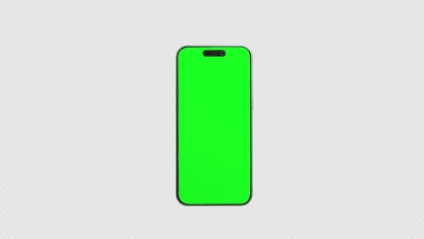 Smartphone Mockup with green screen on White background Stock Footage 342166898