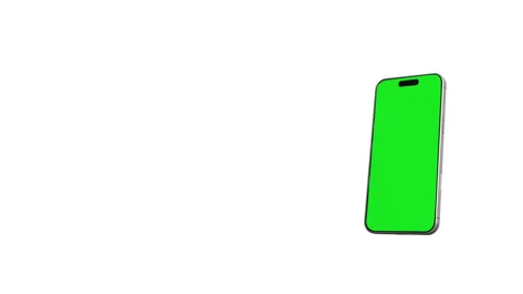 Smartphone Mockup with green screen on White background Stock Footage 342167096