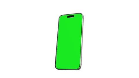 Smartphone Mockup with green screen on White background Stock Footage 342167103