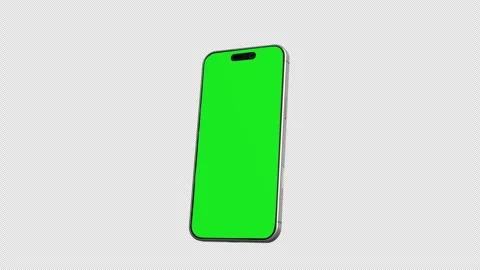 Smartphone Mockup with green screen on White background Stock Footage 342167114