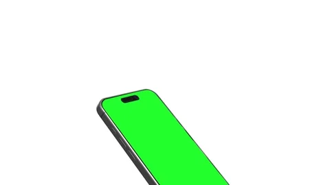 Smartphone Mockup with green screen on White background Stock Footage 342167293