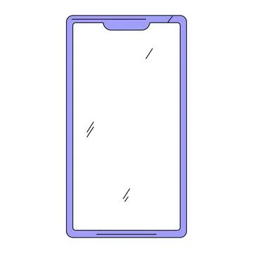 Smartphone mockup icon in flat line style. Modern mobile device frame for app Stock Illustration
