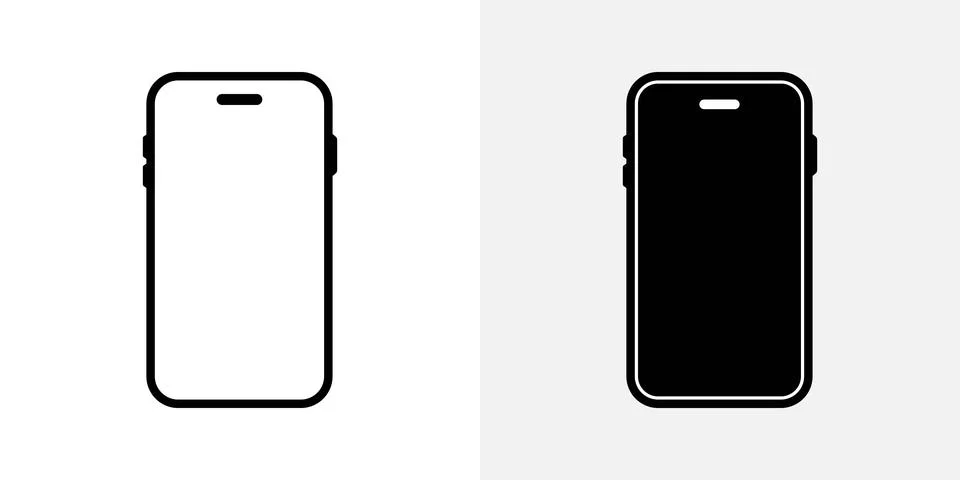 Smartphone mockup. Mobile device template with touch screen vector illustra.. Illustrazione stock