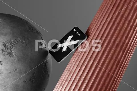 Smartphone Mockup Presentation Scene PSD Template