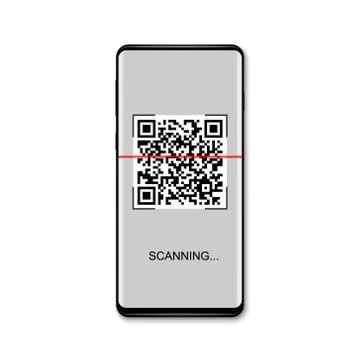 Smartphone mockup with scan qr code イラスト素材