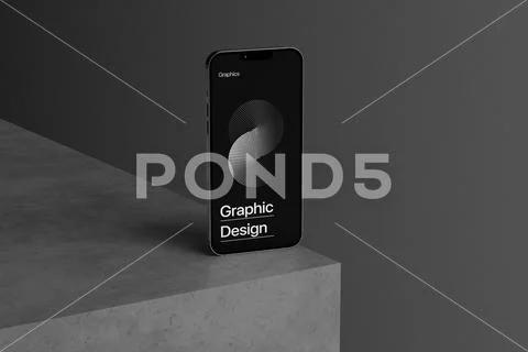 Smartphone Mockup Standing View PSD Template