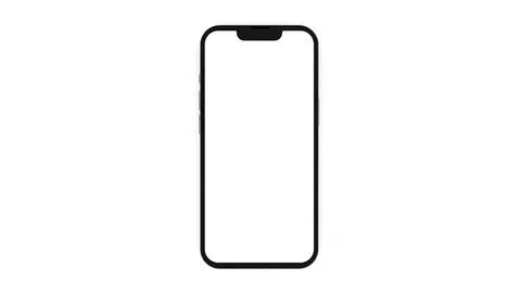 Smartphone mockup template with blank screen on white background. 3d render. Stock Illustration