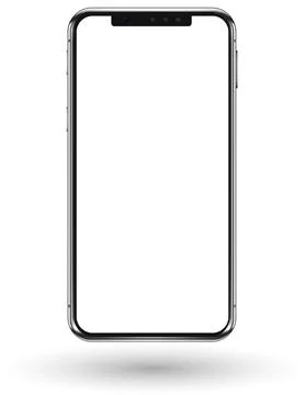 Smartphone mockup template realistic front view of phone display with empty w Stock Illustration