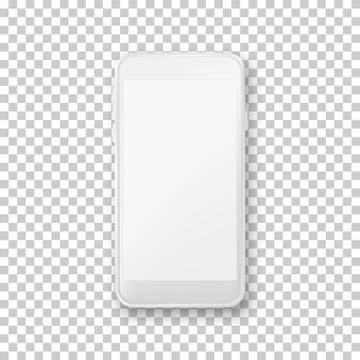 Smartphone mockup template. Vector realistic 3d illustration of white plastic Illustrazione stock