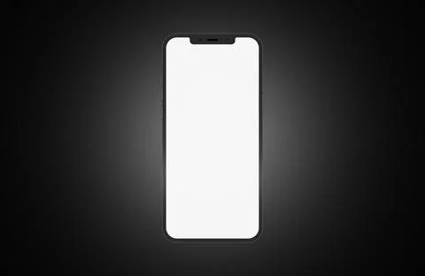 Smartphone mockup top view flat lay. New frameless smartphone front side mock Stock Illustration