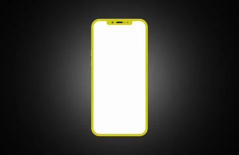 Smartphone mockup top view flat lay. New frameless smartphone front side mock Stock Illustration