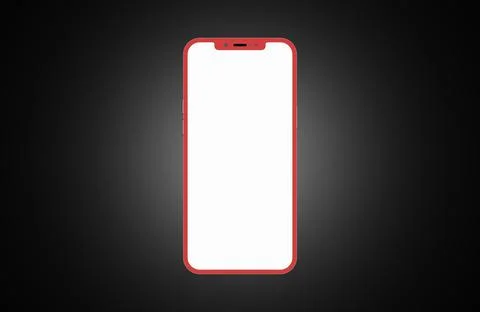 Smartphone mockup top view flat lay. New frameless smartphone front side mock Stock Illustration