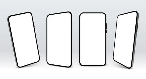 Smartphone mockup vector screen cell phone 3d. Smart phone mockup background Stock Illustration