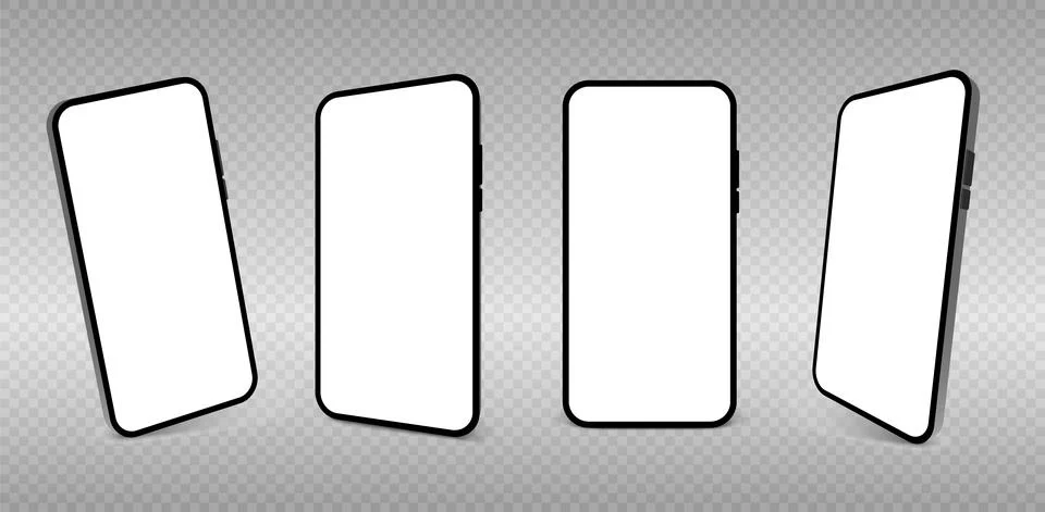 Smartphone mockup vector screen cell phone 3d. Smart phone mockup background Stock Illustration