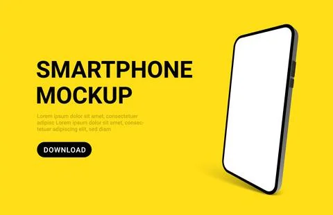 Smartphone mockup vector screen cell phone 3d. Smart phone mockup background Stock Illustration