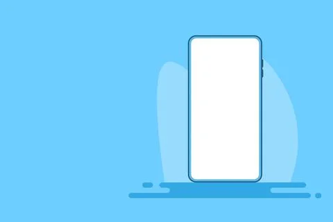 Smartphone mockup white screen. Mobile phone vector ssolated on blue background Ilustração Stock