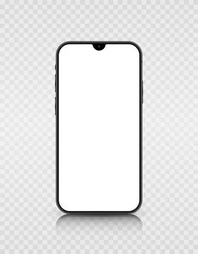 A smartphone model with a white screen and a camera. Realistic 3D mobile phone 스톡 일러스트