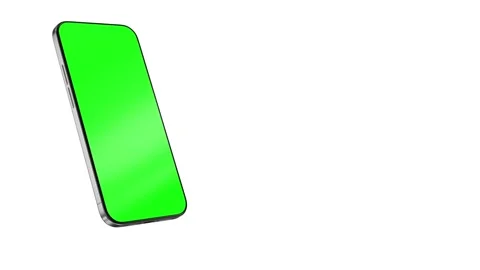 Smartphone with a modern bezel-less design slides in from the bottom, the c.. Stock Footage 265950051