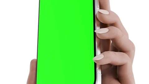 Smartphone with a modern bezel-less design in the hand of a woman smoothly .. Stock Footage 265960200