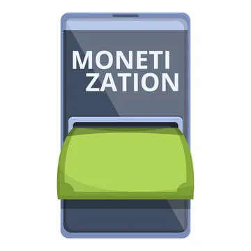 Smartphone monetization icon cartoon vector. Money blog Stockillustratie