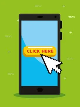 Smartphone with mouse arrow pixel cursor イラスト素材