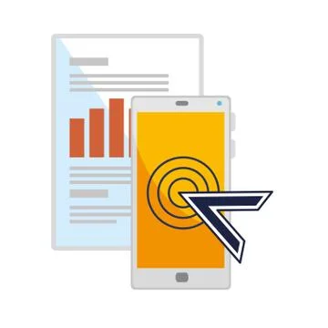 Smartphone with mouse cursor pointer Stock Illustration