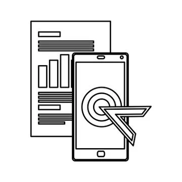 Smartphone with mouse cursor pointer 스톡 일러스트