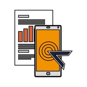 Smartphone with mouse cursor pointer イラスト素材