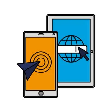 Smartphone with mouse cursor pointer Stockillustratie