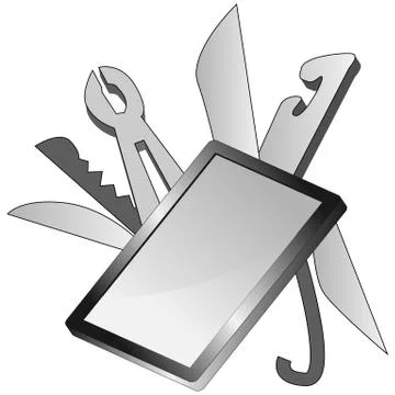 Smartphone multi tool device Stock Illustration
