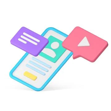 Smartphone multimedia application user account global media service isometric Stock Illustration