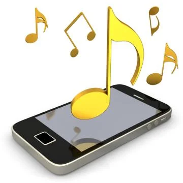 Smartphone music notes Stock Illustration