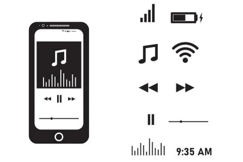 Smartphone Music Player Stock Illustration