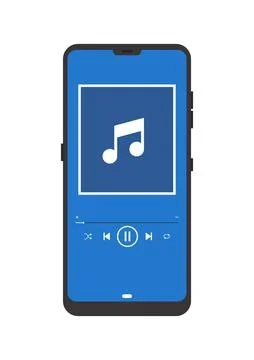 Smartphone with music player vector Stock Illustration