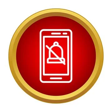 Smartphone mute icon preventing notification bell Stock Illustration