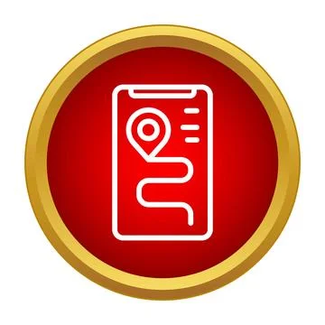 Smartphone navigation app with gps location pin Ilustração Stock