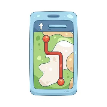 Smartphone navigation app Stock Illustration