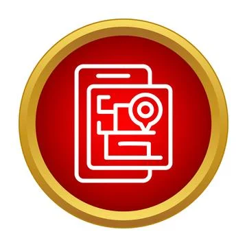 Smartphone with navigation app showing gps location Illustrazione stock