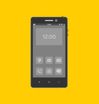 Smartphone with necessary application icons on screen. 스톡 일러스트