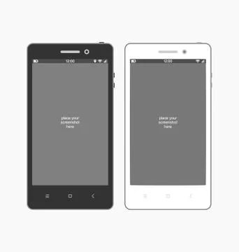 Smartphone with necessary application icons on screen. Stockillustratie