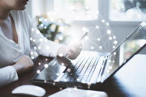 Smartphone with network and data exchanges over the world 3D rendering, Metav Stock Photos