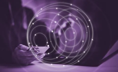 Smartphone with network and data exchanges over the world 3D rendering, Metav Stock Photos