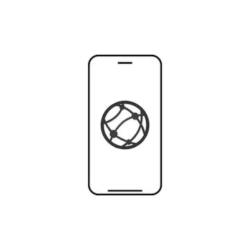 Smartphone network connection linear icon. Thin line illustration. Smart phone Stock Illustration